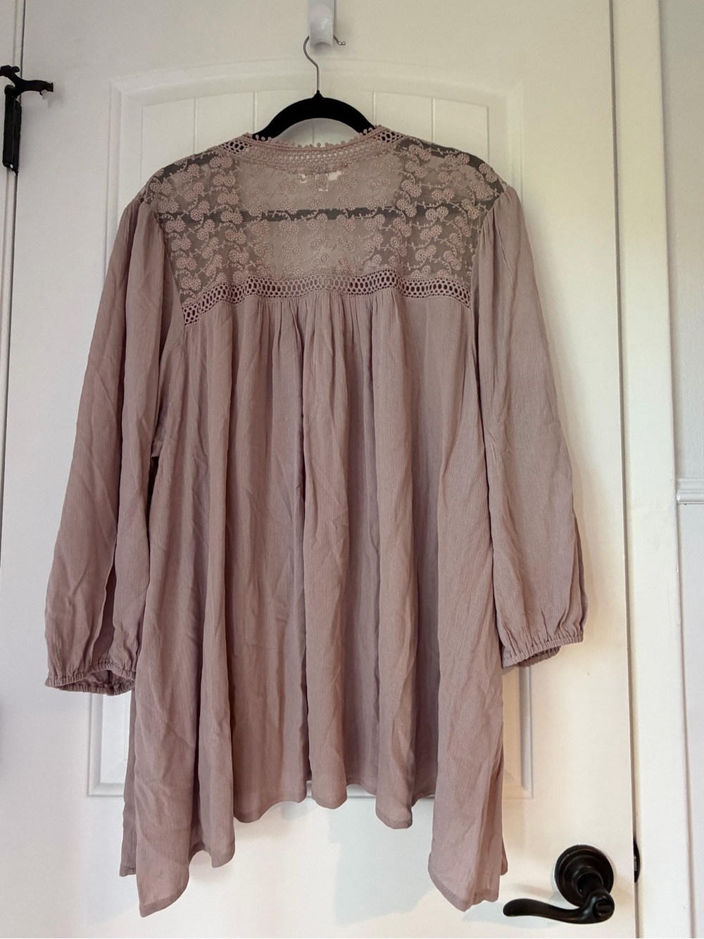 John Paul Richard 3X Mauve Lace Boho Peasant Blouse Rayon - Picture 7 of 10